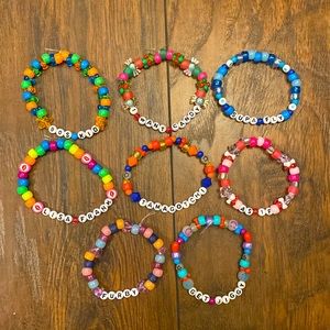 90’s Themed Kandi / Letter Bracelet Set of 8